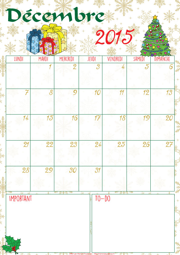 You are currently viewing DIY : le calendrier du mois de décembre 2015 à imprimer