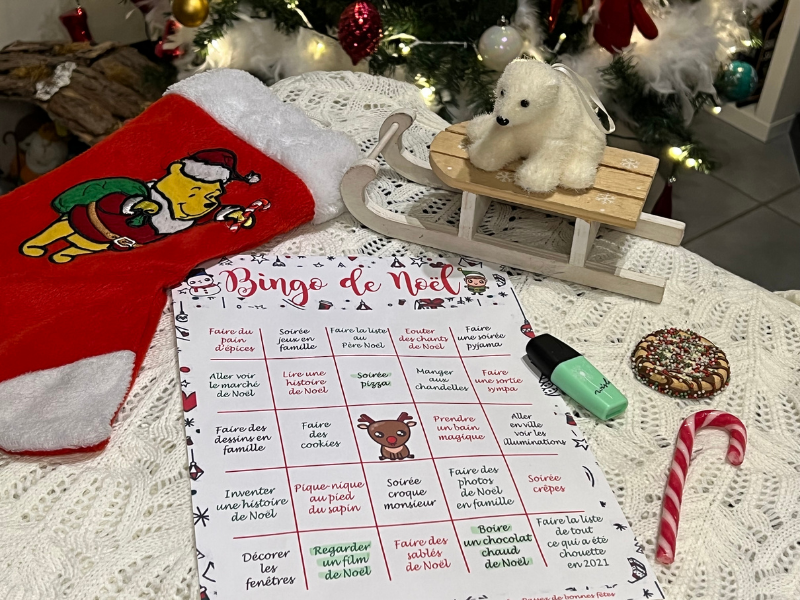bingo de Noël à imprimer - calendrier de l'Avent à imprimer