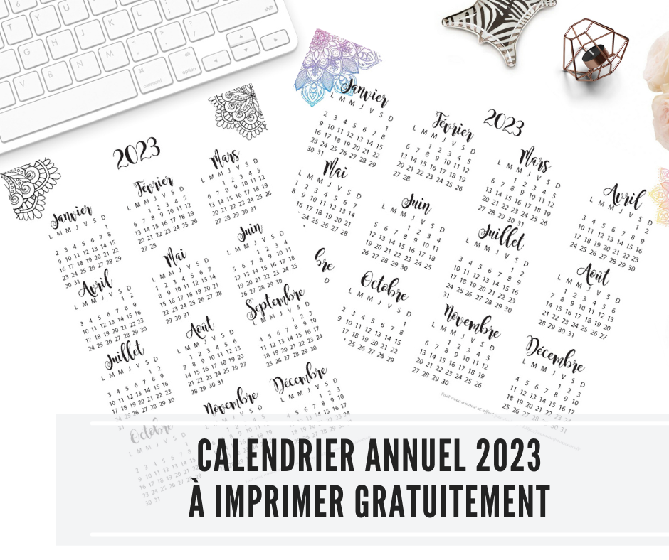You are currently viewing Calendrier annuel 2023 à imprimer gratuitement